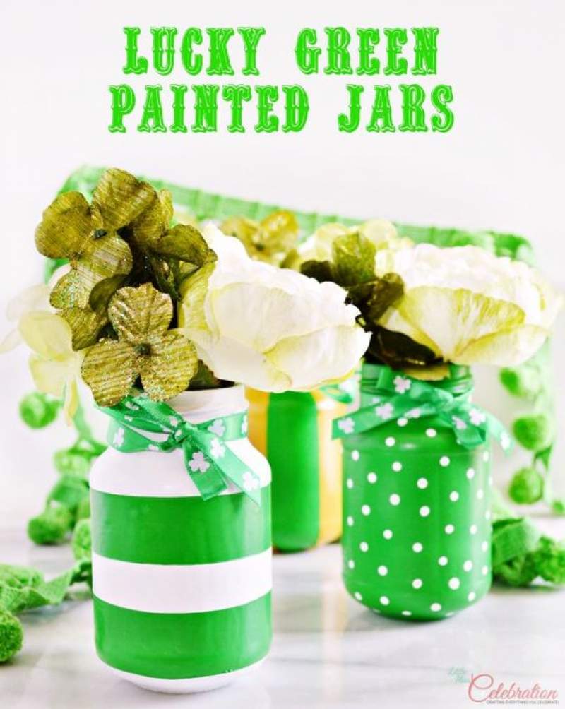 St. Patrick's Day Mason Jars