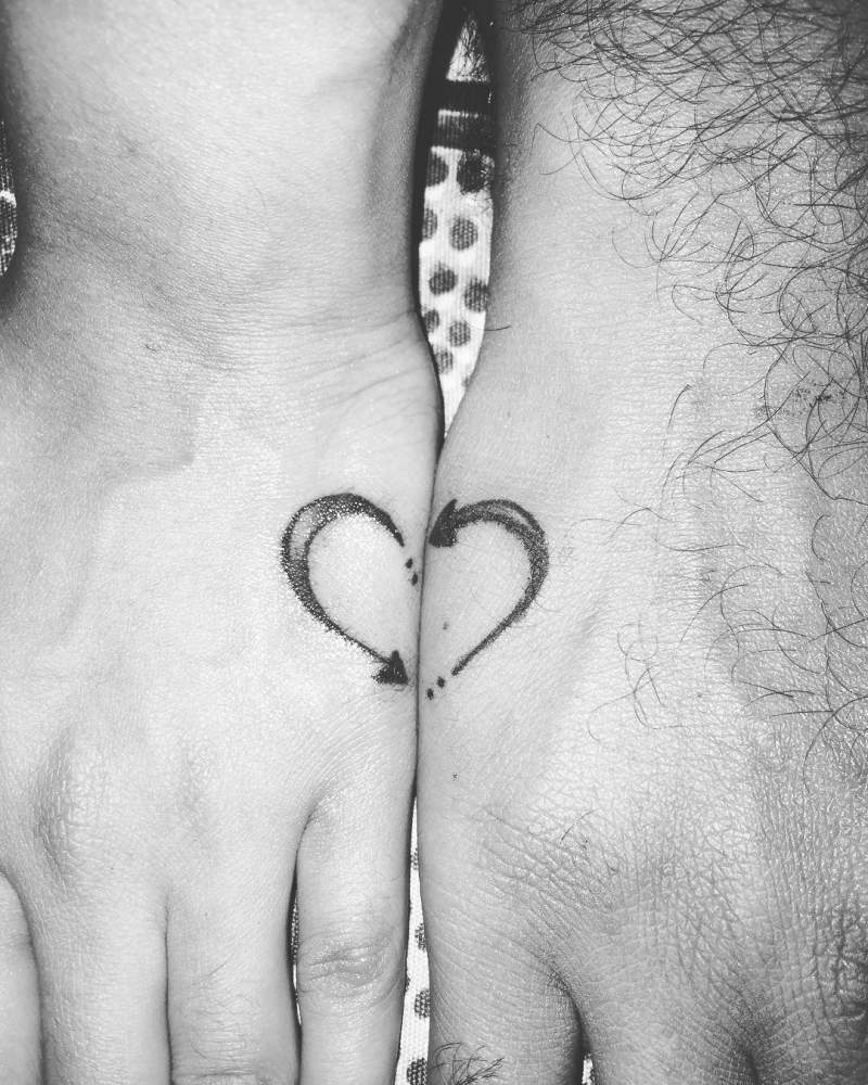 Couples Matching Tattoos for Valentines Day 