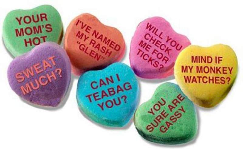 funny Valentine Candy Heart sayings