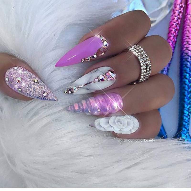Acrylic Nails with designs