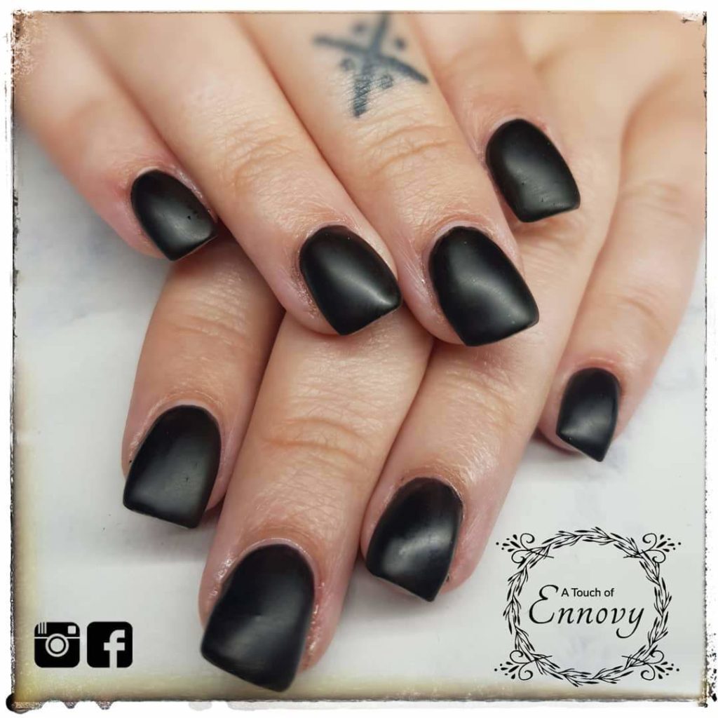 Black shiny and matte nail design with black sugar nail art. - YouTube