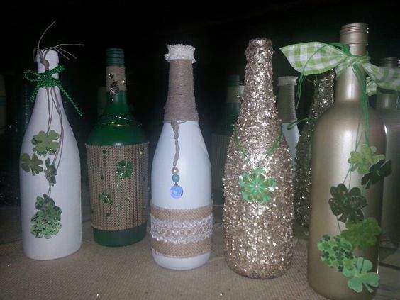St. Patrick's Day Wine Bottle DIY ideas