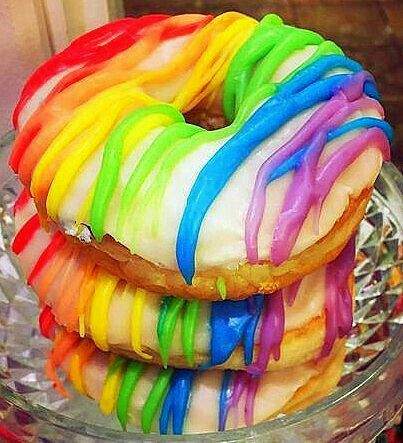 Rainbow colored food 