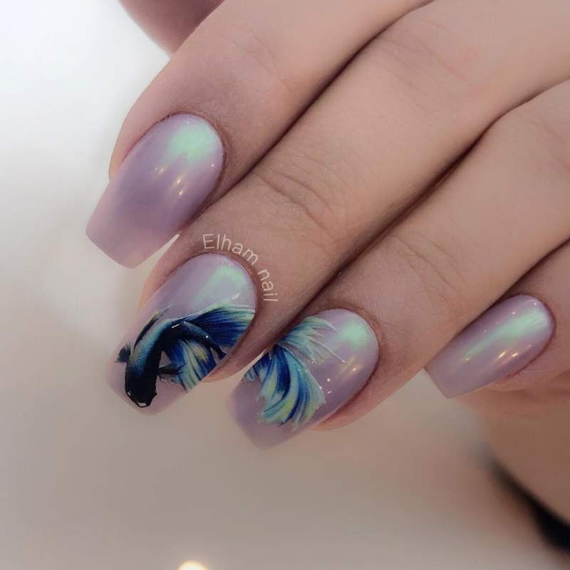 Slightly obsessed with my nails 🦈🐟🐠 #nails #nailart #mensmanicure  #naildesign #fish #fishing | Instagram