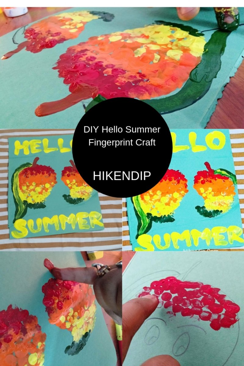 Hello Summer Fingerprint Mango Craft