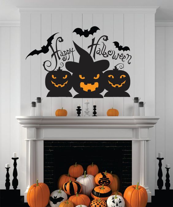 90 Halloween Mantel Decorating Ideas that will spruce up your Fireplace ...