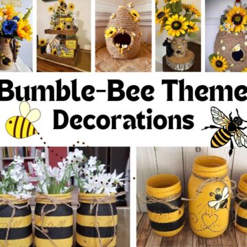 bumble bee themed decorations collage