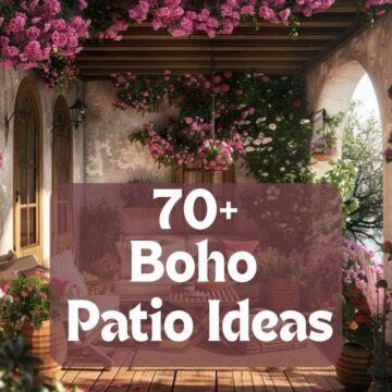 boho patio ideas collaged image