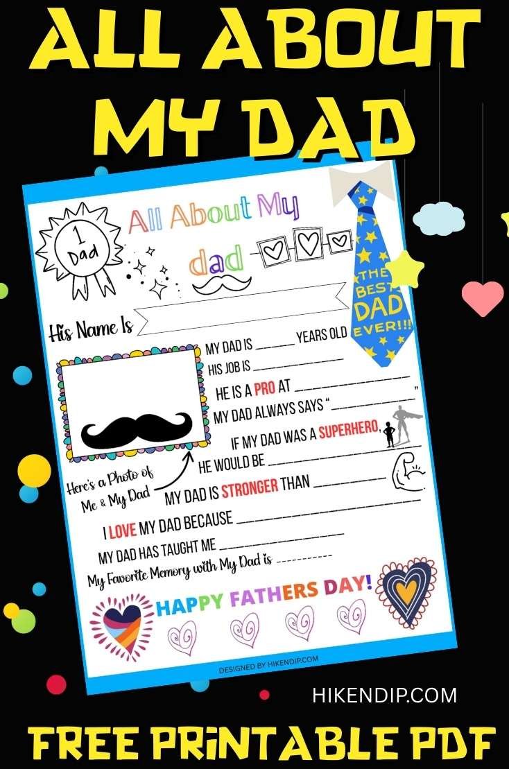 all about my dad printable